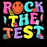 Rock The Test Day 2nd Grade Teacher Second Grade Testing 7-Panel Snapback Hat