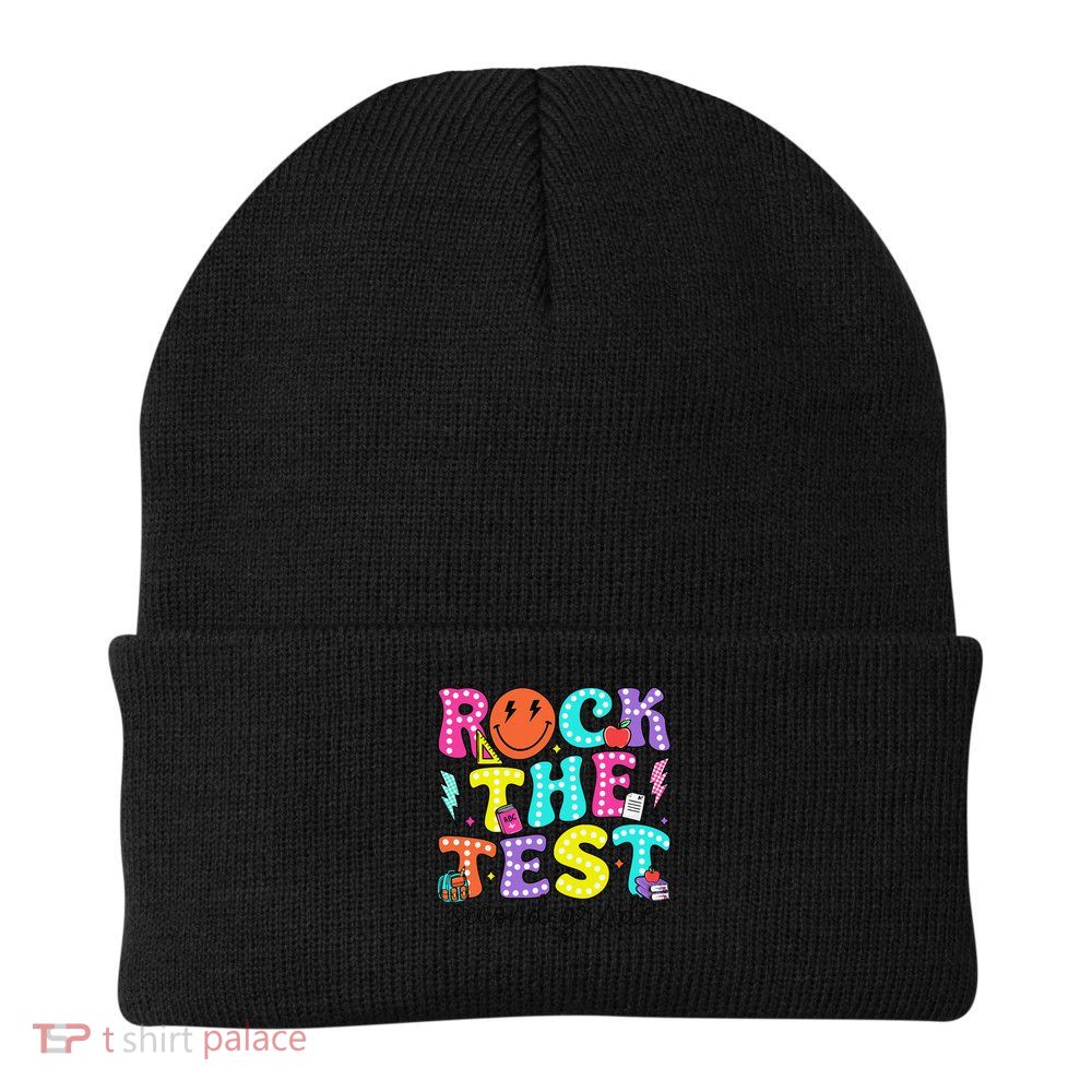 Rock The Test Day 2nd Grade Teacher Second Grade Testing Beanie