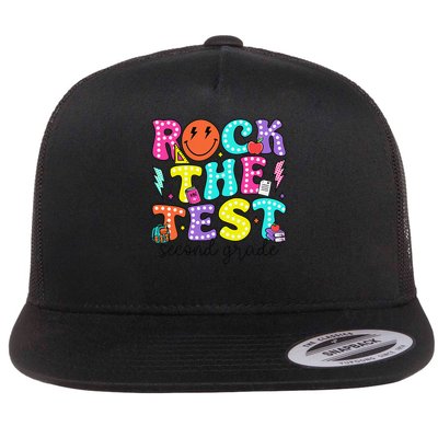 Rock The Test Day 2nd Grade Teacher Second Grade Testing Flatbill Hat
