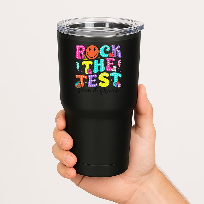 Rock The Test Day 2nd Grade Teacher Second Grade Testing Tumbler