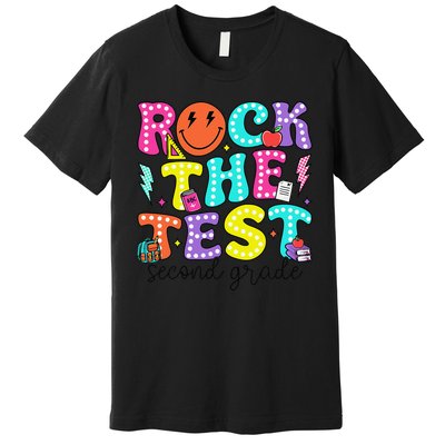 Rock The Test Day 2nd Grade Teacher Second Grade Testing Premium T-Shirt