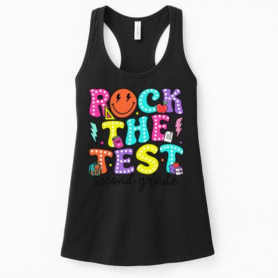 Rock The Test Day 2nd Grade Teacher Second Grade Testing Womens Tank Top