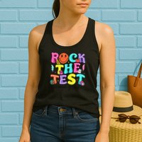 Rock The Test Day 2nd Grade Teacher Second Grade Testing Womens Tank Top