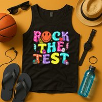Rock The Test Day 2nd Grade Teacher Second Grade Testing Tank Top