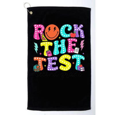 Rock The Test Day 2nd Grade Teacher Second Grade Testing Golf Towel