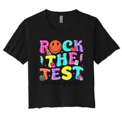 Rock The Test Day 2nd Grade Teacher Second Grade Testing Crop Top