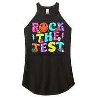 Rock The Test Day 2nd Grade Teacher Second Grade Testing Women's Perfect Tri Rocker Tank
