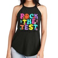 Rock The Test Day 2nd Grade Teacher Second Grade Testing Women's Perfect Tri Rocker Tank