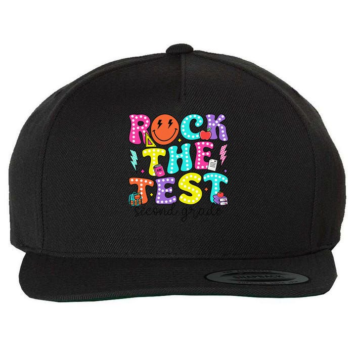 Rock The Test Day 2nd Grade Teacher Second Grade Testing Wool Snapback Cap