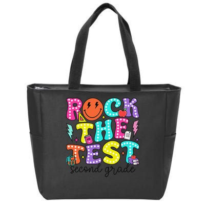 Rock The Test Day 2nd Grade Teacher Second Grade Testing Zip Tote Bag