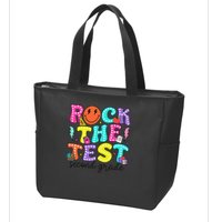 Rock The Test Day 2nd Grade Teacher Second Grade Testing Zip Tote Bag