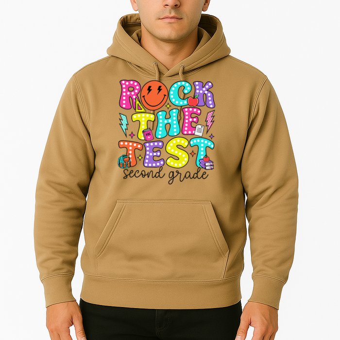 Rock The Test Day 2nd Grade Teacher Second Grade Testing Hoodie