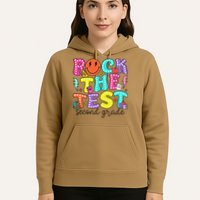 Rock The Test Day 2nd Grade Teacher Second Grade Testing Hoodie