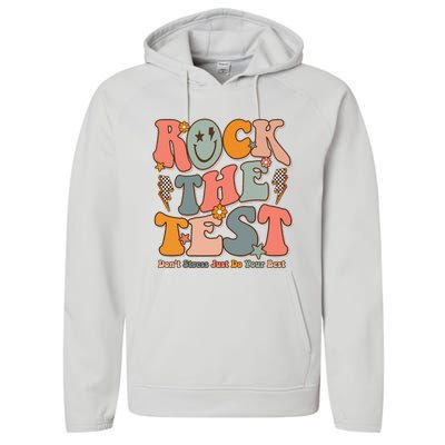 Rock The Test Testing Day DonT Stress Do Your Best Performance Fleece Hoodie