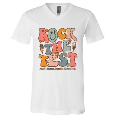 Rock The Test Testing Day DonT Stress Do Your Best V-Neck T-Shirt