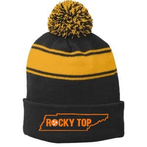 Rocky Top Tennessee State Map Tn Pride Stripe Pom Pom Beanie