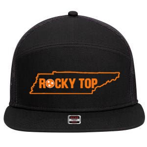 Rocky Top Tennessee State Map Tn Pride 7 Panel Mesh Trucker Snapback Hat