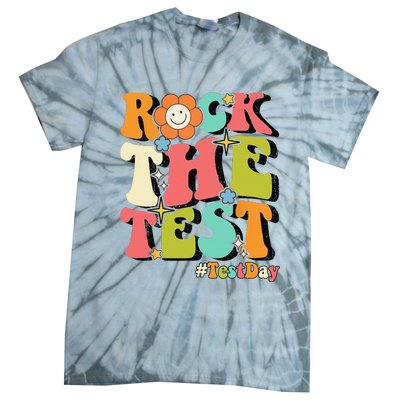 Rock The Test Testing Day Retro Motivational Teacher Student Tie-Dye T-Shirt