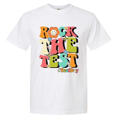 Rock The Test Testing Day Retro Motivational Teacher Student Garment-Dyed Heavyweight T-Shirt