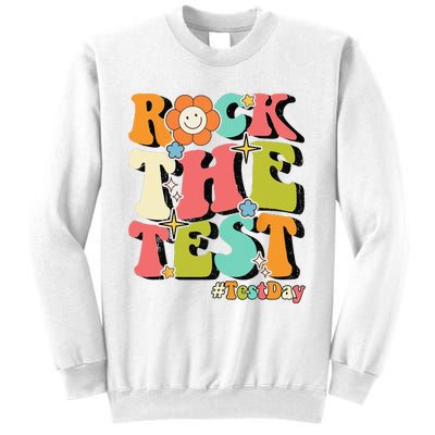 Rock The Test Testing Day Retro Motivational Teacher Student Sweatshirt