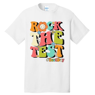 Rock The Test Testing Day Retro Motivational Teacher Student Tall T-Shirt