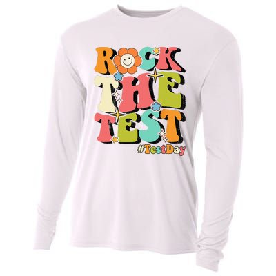 Rock The Test Testing Day Retro Motivational Teacher Student Cooling Performance Long Sleeve Crew