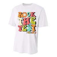 Rock The Test Testing Day Retro Motivational Teacher Student Performance Sprint T-Shirt