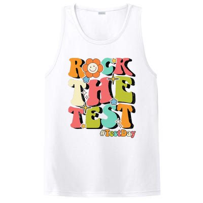 Rock The Test Testing Day Retro Motivational Teacher Student PosiCharge Competitor Tank