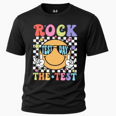 Rock The Test Testing Day Retro Motivational Teacher Student Cooling Performance Crew T-Shirt