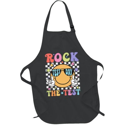 Rock The Test Testing Day Retro Motivational Teacher Student Full-Length Apron With Pockets