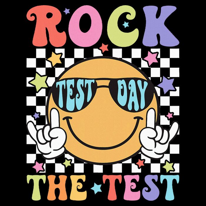 Rock The Test Testing Day Retro Motivational Teacher Student Button