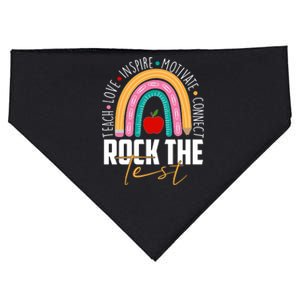 Rock The Test Teach Love Inspire Motivate Connect USA-Made Doggie Bandana