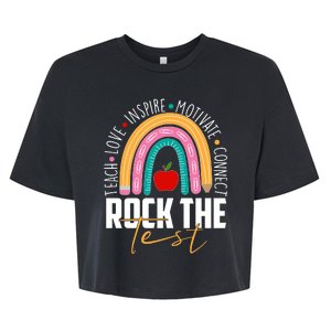 Rock The Test Teach Love Inspire Motivate Connect Bella+Canvas Jersey Crop Tee