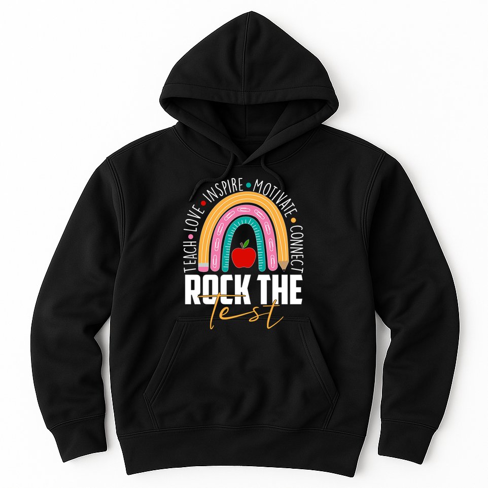 Rock The Test Teach Love Inspire Motivate Connect Hoodie