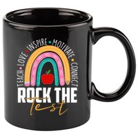 Rock The Test Teach Love Inspire Motivate Connect 11oz C Handle Ceramic Mug