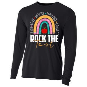 Rock The Test Teach Love Inspire Motivate Connect Cooling Performance Long Sleeve Crew