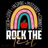 Rock The Test Teach Love Inspire Motivate Connect Baby Bodysuit