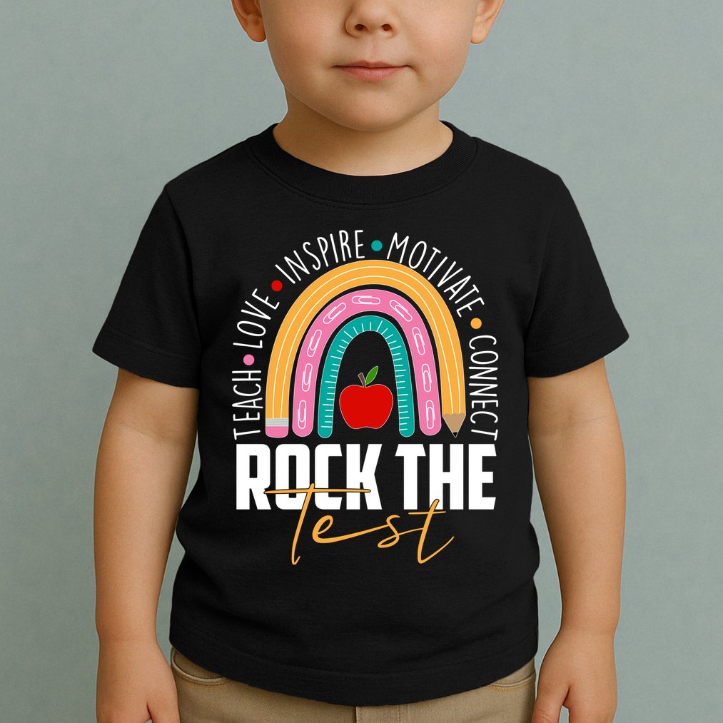 Rock The Test Teach Love Inspire Motivate Connect Toddler T-Shirt