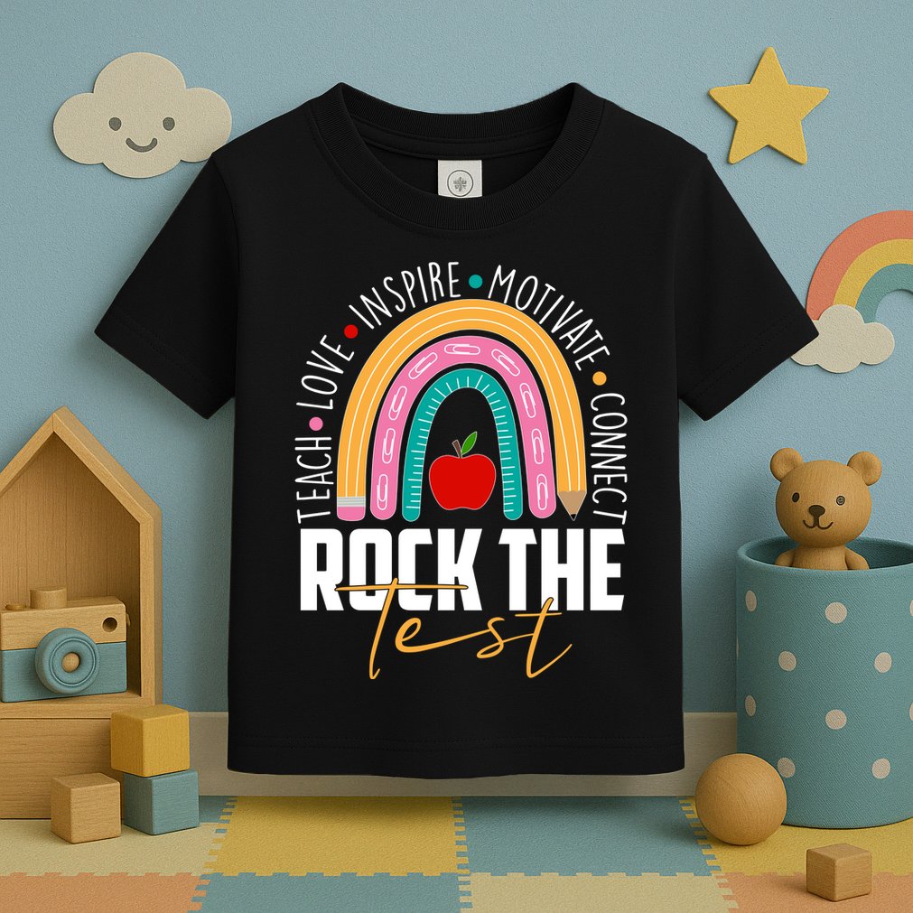 Rock The Test Teach Love Inspire Motivate Connect Toddler T-Shirt