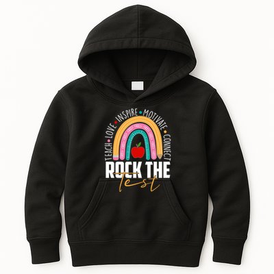 Rock The Test Teach Love Inspire Motivate Connect Kids Hoodie