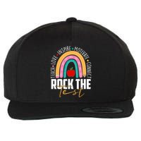 Rock The Test Teach Love Inspire Motivate Connect Wool Snapback Cap