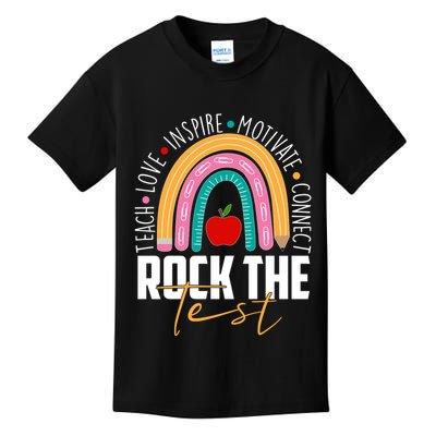 Rock The Test Teach Love Inspire Motivate Connect Kids T-Shirt
