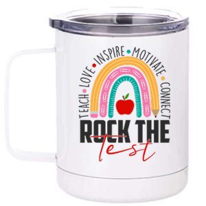 Rock The Test Teach Love Inspire Motivate Connect 12 oz Stainless Steel Tumbler Cup