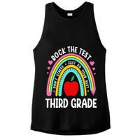 Rock The Test Day 3rd Grade Teacher Third Grade Testing Day Ladies PosiCharge Tri-Blend Wicking Tank
