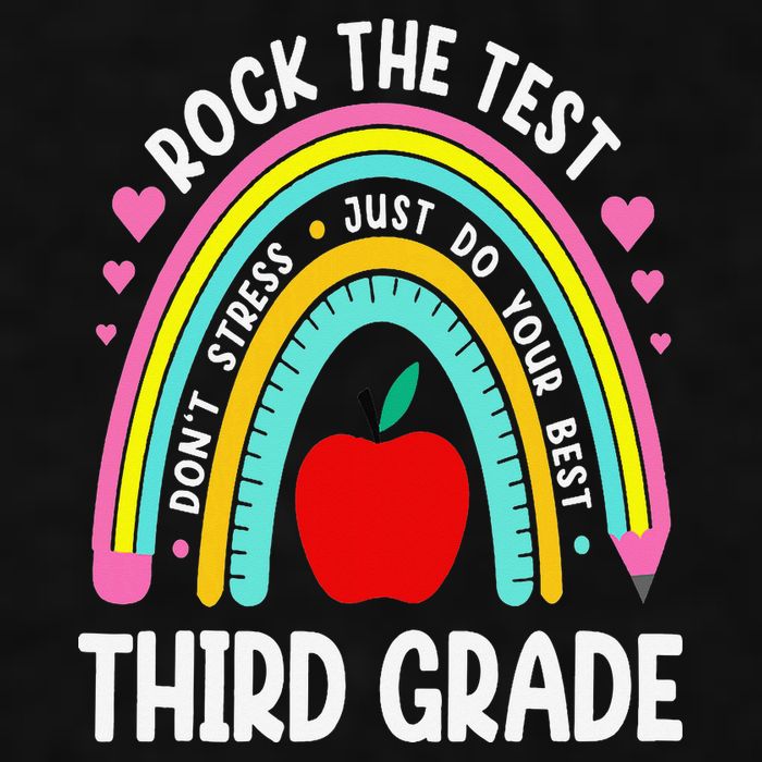Rock The Test Day 3rd Grade Teacher Third Grade Testing Day Ladies PosiCharge Tri-Blend Wicking Tank