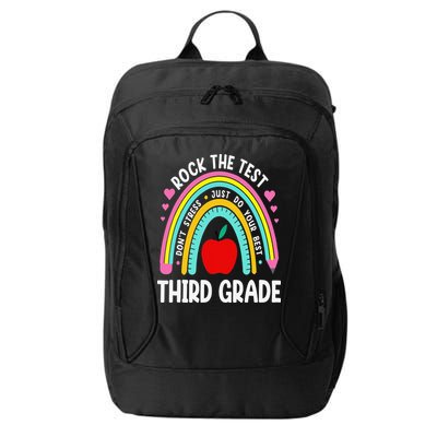 Rock The Test Day 3rd Grade Teacher Third Grade Testing Day City Backpack