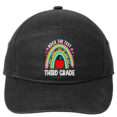 Rock The Test Day 3rd Grade Teacher Third Grade Testing Day 7-Panel Snapback Hat