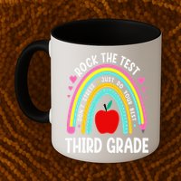 Rock The Test Day 3rd Grade Teacher Third Grade Testing Day Mug