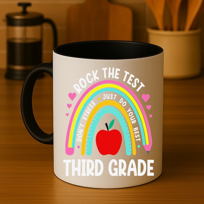 Rock The Test Day 3rd Grade Teacher Third Grade Testing Day Mug
