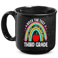 Rock The Test Day 3rd Grade Teacher Third Grade Testing Day 15oz Campfire Ceramic Mug